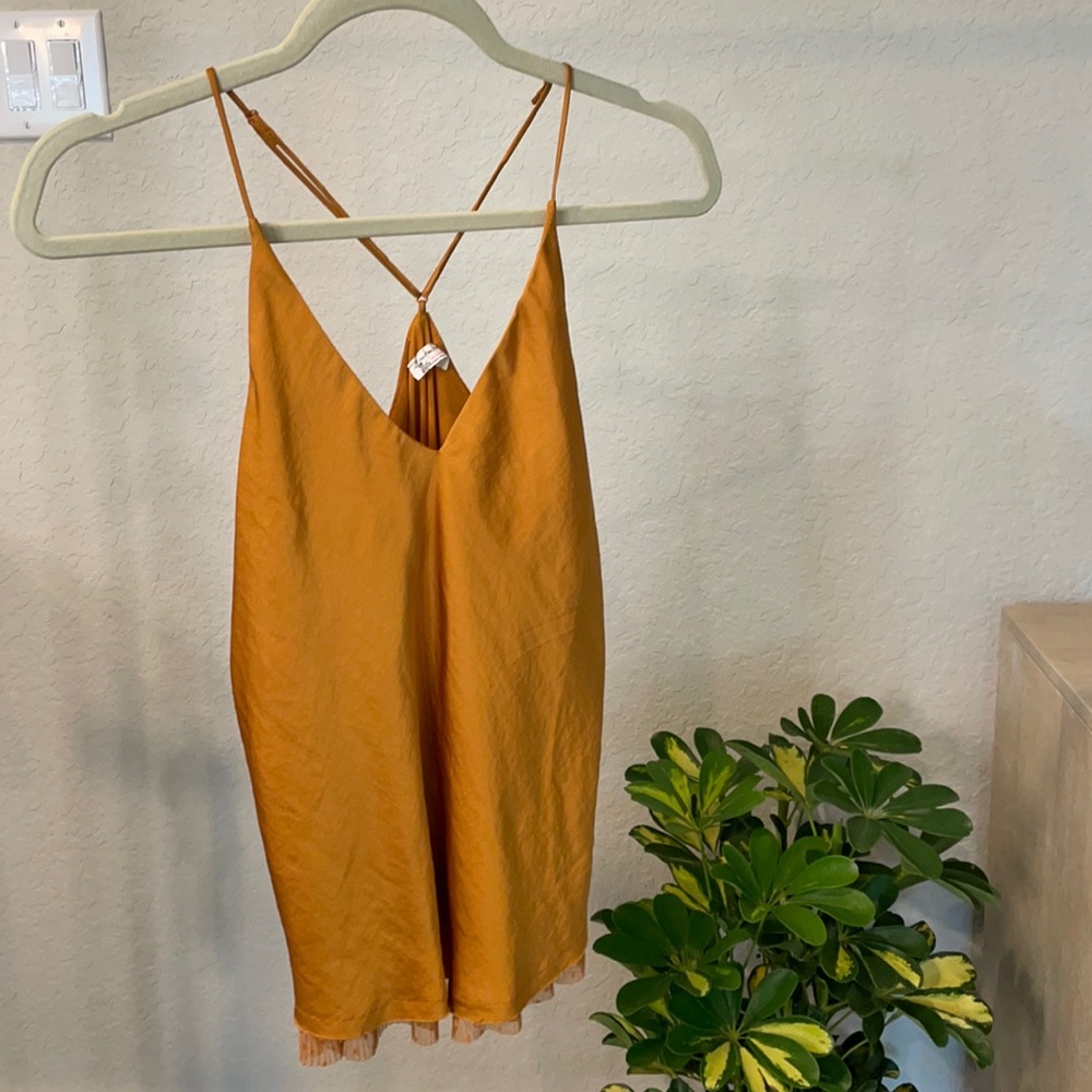 Silky Golden free people tank